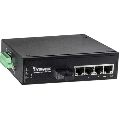 Vivotek - AW-IHT-0501 - Industrial 4xFE PoE + 1xFE SC Multi-Mode 2KM Switch