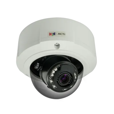 ACTI - B83 - 2MP Video Analytics Outdoor Zoom Dome with D/N, Adaptive IR, Extreme WDR, SLLS, 3x Zoom lens, f3-9mm/F1.3-2.2 (HOV:102.1°-36°), DC iris, Auto Focus, H.264, 1080p/60fps, 2D+3D DNR, Audio, MicroSDHC/MicroSDXC, PoE/DC12V, IP67, IK10, DI/D