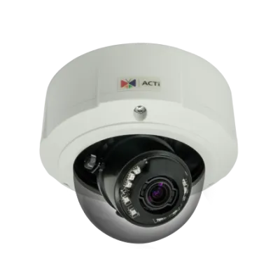 ACTI - B85 - 2MP Outdoor Zoom Dome with D/N, Adaptive IR, Basic WDR, SLLS, 3x Zoom lens, 3-9mm/F1.2-2.1 (HOV:103.6°-36.2°), DC iris, Auto Focus, H.264, 1080p/30fps, DNR, Audio, MicroSDHC/MicroSDXC, PoE/DC12V, IP67, IK10, DI/DO