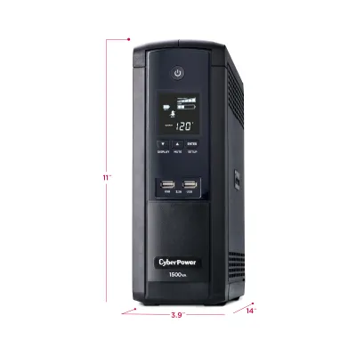 Cyber Power - BRG1500AVRLCD - UPS SYSTEMS Intelligent LCD, 1500VA/900W, Simulated Sine Wave, NEMA 5-15P, 6 ft cord