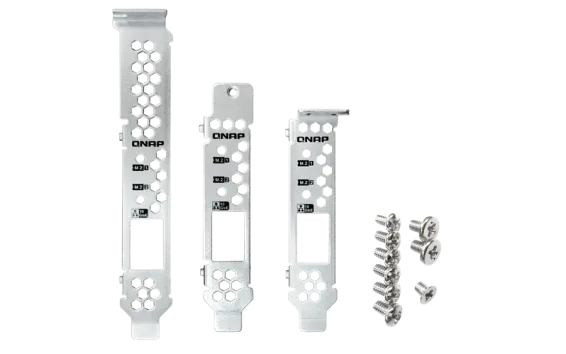 QNAP - BRKT-QM2-10G1T - Long/flat/short(117*22/90*18/80*16 mm) profile brackets for QM2-2X10G1T(A)