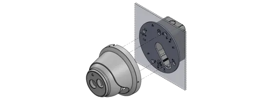 Lilin - BTR07W - Single Gang Box Adapter Plate Indoor Supports Camera Models SD22, MD22, SR63, MR63, MR30, SR64, MR64, PZD64, MR29, MR65, AHD65, and FR33