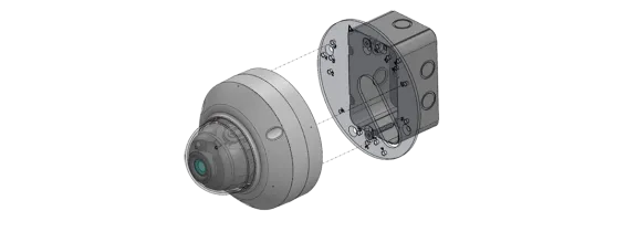 Lilin - BTR07W - Single Gang Box Adapter Plate Indoor Supports Camera Models SD22, MD22, SR63, MR63, MR30, SR64, MR64, PZD64, MR29, MR65, AHD65, and FR33