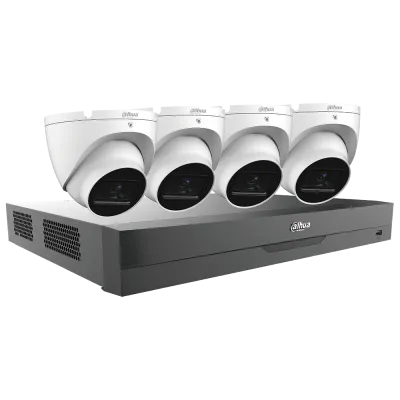Dahua - C542E42B - HDCVI Kit: 4-CH, 5M-N Analytics+ Penta-brid DVR + 4x 2MP, Mini Eyeball Cameras