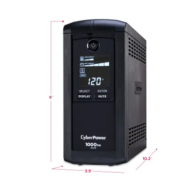 Cyber Power - CP1000AVRLCD - 1000VA/600W Line-Interactive Ups AVR LCD 9 Outlets 3 Year Warranty 1080 Joules