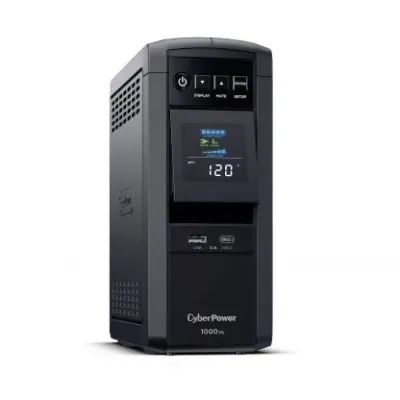 Cyber Power - CP1000PFCLCDTAA - 1000VA/600W, PFC Sine Wave Mini-tower UPS, 10 NEMA 5-15R, NEMA 5-15P, USB, Relay, PowerPanel Personal Software, 3 Yr Wty, TAA Compliant