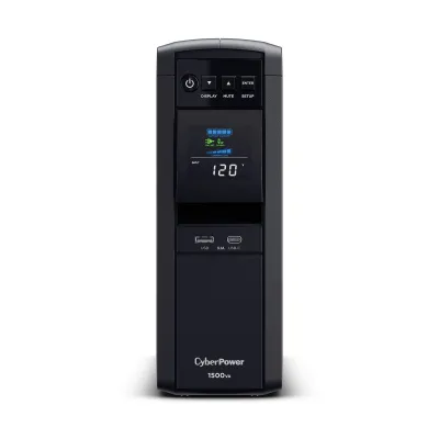 Cyber Power - CP1500PFCLCD - UPS SYSTEMS 1500VA/1000W, PFC Sine Wave Mini-tower