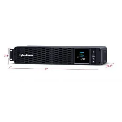 CYBERPOWER - CP1500PFCRM2U - 1500VA/1000W, PFC Sine Wave Short-depth 2U Rackmount UPS, 8 NEMA 5-15R, NEMA 5-15P, USB, SNMP, 3 Yr Wty