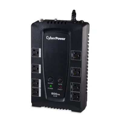 CYBERPOWER - CP800AVR - 800VA/450W LINE INTERACTIVE UPS, 8 x NEMA 5-15R OUTLETS, NEMA 5-15P PLUG W/6FT POWER CORD, AVR, SERIAL PORT, POWERPANEL PERSONAL SOFTWARE, 3 YR WTY