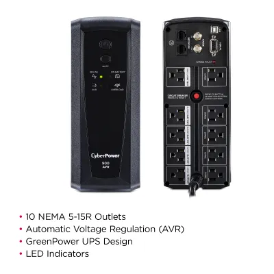 Cyber Power - CP900AVR - UPS SYSTEMS AVR 900VA/560W LINE INTERACTIVE UPS