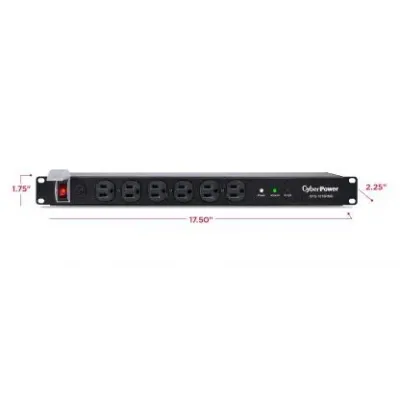 Cyber Power - CPS1215RMS - 1800 J, 120 V, 12 NEMA 5-20R (6 front, 6 rear), 15 ft cord, 3 Year Warranty