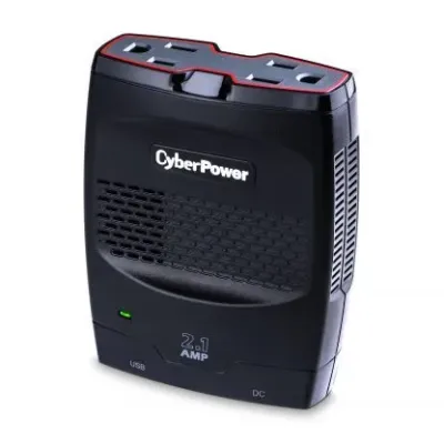 Cyber Power - CPS175SURC1 - 140W (175W Peak) 12V DC Input - 120 V Output, (2) 5-15R, (1) USB Charging Port 2.1 Amp, 2 Year Warranty