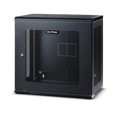 Cyber Power - CR12U61003 - 12U 19" Wall Mount Enclosure, 600mm Wide, 600mm Deep, Hex Perforated Metal Door, Side Panels, Locking Doors/Side Panels, Black