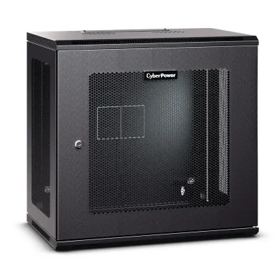 Cyber Power - CR12U61003 - 12U 19" Wall Mount Enclosure, 600mm Wide, 600mm Deep, Hex Perforated Metal Door, Side Panels, Locking Doors/Side Panels, Black
