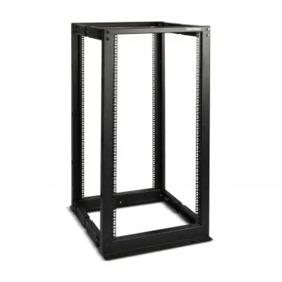 Cyber Power - CR25U40001 - 25U 19" 4-post Open Frame Rack, 600mm Wide, 22"-40" Depth Adjustable, Black, 1323lbs (600kg) Loading Capacity, Ships Knock-down, 5 year Warranty