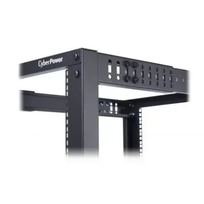 Cyber Power - CR45U40001 - 45U 19" 4-post Open Frame Rack, 600mm wide, 22"-40" depth adjustable, black, 1760lbs (800kg) loading capacity, ships knock-down, 5 year warranty