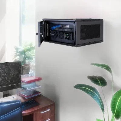 Cyber Power - CR6U61003 - 6U 19" Wall Mount Enclosure, 600mm Wide, 600mm Deep, Hex Perforated Metal Door, Side Panels, Locking Doors/Panels, Black