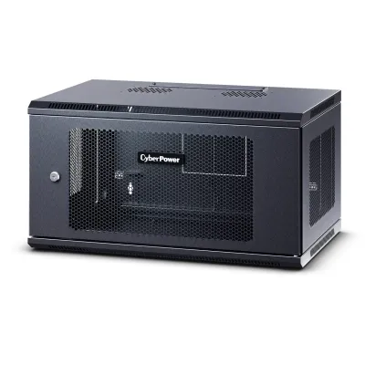 Cyber Power - CR6U61003 - 6U 19" Wall Mount Enclosure, 600mm Wide, 600mm Deep, Hex Perforated Metal Door, Side Panels, Locking Doors/Panels, Black