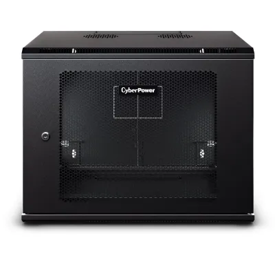 Cyber Power - CR9U61003 - 9U 19" Wall Mount Enclosure, 600mm Wide, 600mm Deep, Hex Perforated Metal Door, Side Panels, Locking Doors/Panels, Black