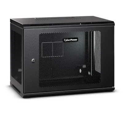 Cyber Power - CR9U61003 - 9U 19" Wall Mount Enclosure, 600mm Wide, 600mm Deep, Hex Perforated Metal Door, Side Panels, Locking Doors/Panels, Black