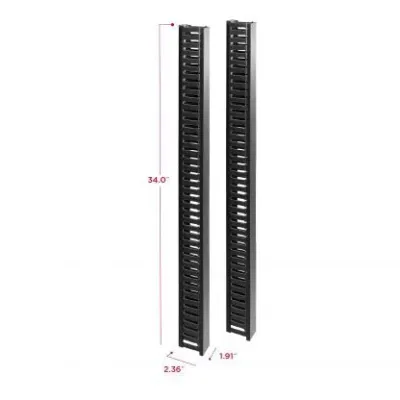 Cyber Power - CRA30001 - Vertical duct Cable Manager with Cover, 6ft (1.8m), 2x 3ft (0.9m) Sections, Toolless Mounting, 5 Year Warranty