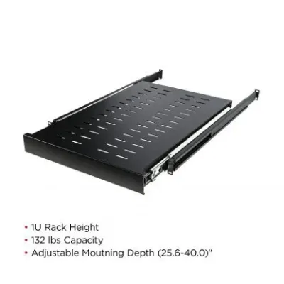 Cyber Power - CRA50003 - 19” 1U Sliding Shelf, 25” (650MM) Deep, 132LBS (60KG) Capacity, 5 Year Warranty