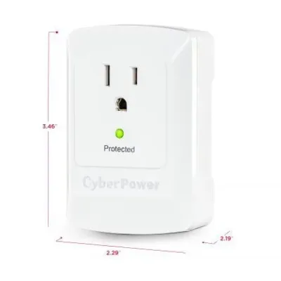 Cyber Power - CSB100W - 900 J, 125 V, NEMA 5-15P plug, 1 NEMA 5-15R, Limited Lifetime Warranty