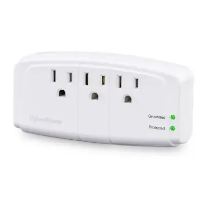 CYBERPOWER - CSB300W - 900 J, 125 V, NEMA 5-15P plug, 3 NEMA 5-15R, Limited lifetime warranty
