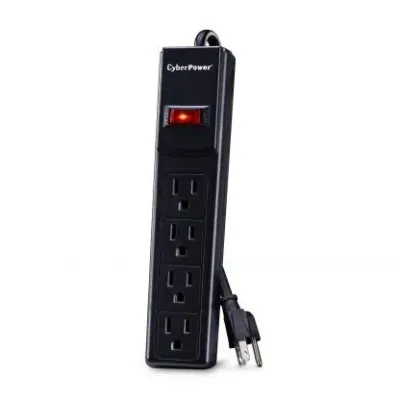 Cyber Power - CSB404 - 600 J, 125 V, NEMA 5-15P plug, 4 NEMA 5-15R, 4 ft Cord, Limited Lifetime Warranty