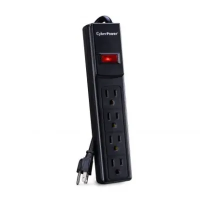 Cyber Power - CSB404 - 600 J, 125 V, NEMA 5-15P plug, 4 NEMA 5-15R, 4 ft Cord, Limited Lifetime Warranty