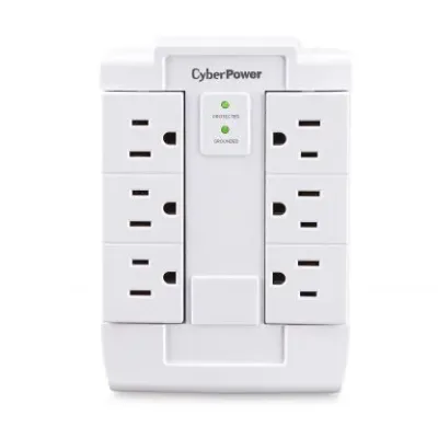 CYBERPOWER - CSB600WS - 900 J, 125 V, NEMA 5-15P plug, 6 NEMA 5-15R, Limited lifetime warranty