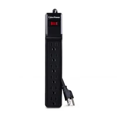 CYBERPOWER - CSB6012 - 1200 J, 125 V, NEMA 5-15P plug, 6 NEMA 5-15R, 12 ft cord, Limited lifetime warranty