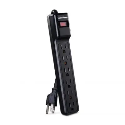 CYBERPOWER - CSB6012 - 1200 J, 125 V, NEMA 5-15P plug, 6 NEMA 5-15R, 12 ft cord, Limited lifetime warranty