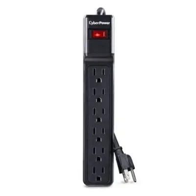 CYBERPOWER - CSB604 - 900 J, 125 V, NEMA 5-15P plug, 6 NEMA 5-15R, 4 ft cord, Limited lifetime warranty
