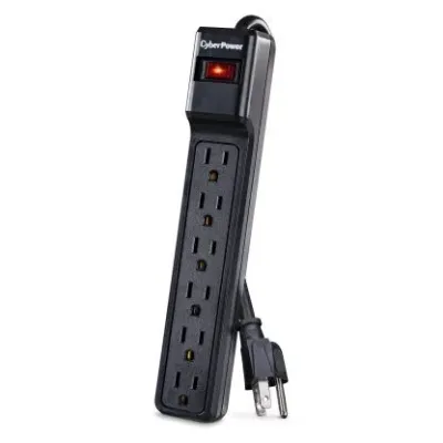 CYBERPOWER - CSB604 - 900 J, 125 V, NEMA 5-15P plug, 6 NEMA 5-15R, 4 ft cord, Limited lifetime warranty