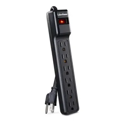 CYBERPOWER - CSB604 - 900 J, 125 V, NEMA 5-15P plug, 6 NEMA 5-15R, 4 ft cord, Limited lifetime warranty