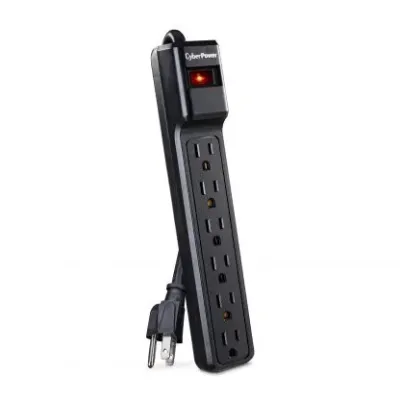 CYBERPOWER - CSB606 - 900 J, 125 V, NEMA 5-15P plug, 6 NEMA 5-15R, 6 ft cord, Limited lifetime warranty