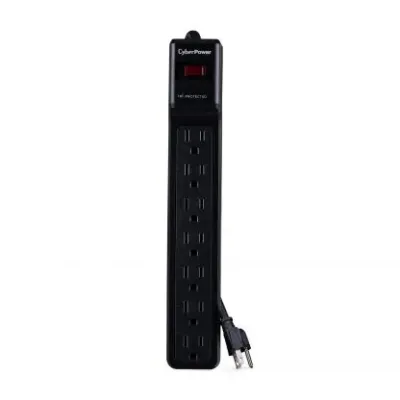 CYBERPOWER - CSB706 - 1500 J, 125 V, NEMA 5-15P plug, 7 NEMA 5-15R, 6 ft cord, Limited lifetime warranty