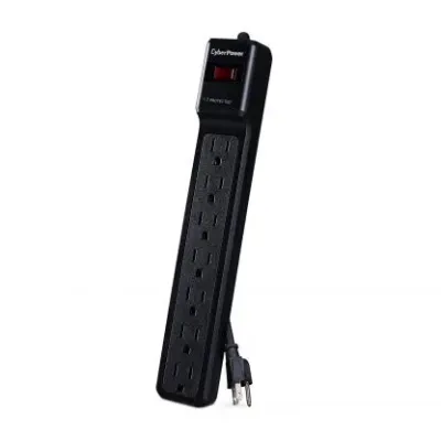CYBERPOWER - CSB706 - 1500 J, 125 V, NEMA 5-15P plug, 7 NEMA 5-15R, 6 ft cord, Limited lifetime warranty