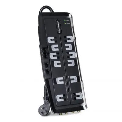 Cyber Power - CSHT1208TNC2 - 3150 J, 125 V, Nema 5-15P 45 Degree Off-Set Plug, 12 Nema 5-15R, 8 Ft Cord, Limited Lifetime Warranty