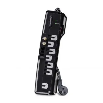 Cyber Power - CSHT706TC - 1950 J, 125 V, Nema 5-15P 45 Degree Off-Set Plug, 6 Ft Cord, Limited Lifetime Warranty