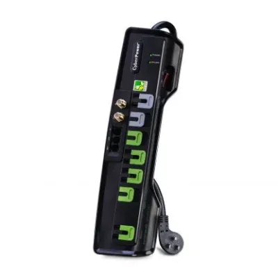 Cyber Power - CSHT706TCG - 2250 J, 125 V, NEMA 5-15P 45 Degree off-set Plug, 6 ft Cord, Limited Lifetime Warranty