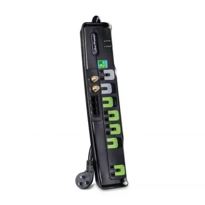 Cyber Power - CSHT706TCG - 2250 J, 125 V, NEMA 5-15P 45 Degree off-set Plug, 6 ft Cord, Limited Lifetime Warranty