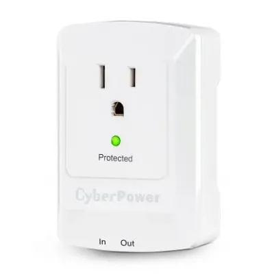CYBERPOWER - CSP100TW - 900 J, 125 V, NEMA 5-15P wall tap plug, 1 NEMA 5-15R, Limited lifetime warranty