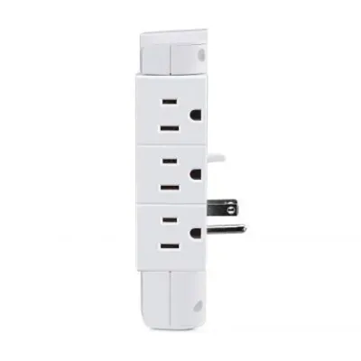 CYBERPOWER - CSP600WSURC2 - 6-Outlet (Swivel) Wall Tap with 1200 Joules, 2 USB 2.4A shared, white
