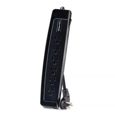 Cyber Power - CSP604T - 1350 J, 125 V, NEMA 5-15P 45 degree off-set plug, 6 NEMA 5-15R, 4 ft cord, Limited Lifetime Warranty