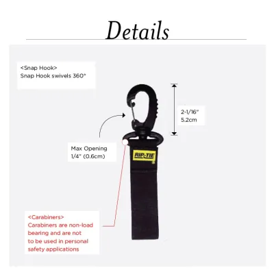Rip-Tie - J-20 - Two-Inch CableCarrier with 4.5" Carabiner