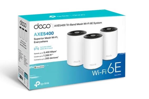TP-Link - DECO XE75(3-PACK) - AXE5400 WHOLE HOME MESH WI-FI6EWRLS SYSTEM