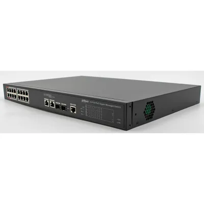 Dahua - DH-PFS4218-16ET2GF-240 - 16-Port PoE Desktop Managed Fast Ethernet Switch ( IEEE802.3bt 90W PoE)