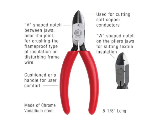 Jonard - DIABVNOTCH - Diagonal Pliers Crushing Slitting